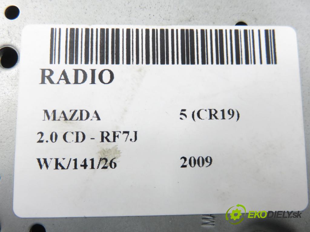 MAZDA 5 (CR19) MINIVAN 2009 105,00 2.0 MZR-CD 143 - RF7J 1998,00 RADIO 14797325