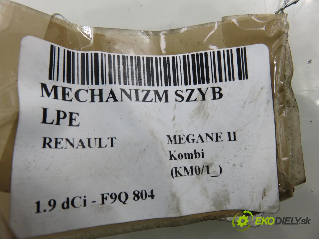 RENAULT MEGANE II Kombi (KM0/1_) KOMBI 2007 96,00 1.9 dCi 131 - F9Q 804 1870,00 mechanismus oken