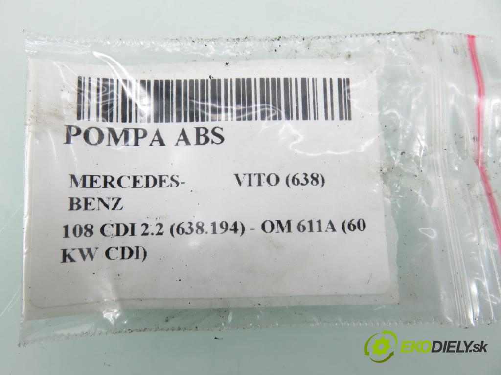 MERCEDES-BENZ VITO Autobus (638) BUS 2001 60,00 108 CDI 2.2 (638.194) - OM 611A (60 KW CDI) 2151,00 Pumpa ABS 0265900033 ; 0004464889 ; 0265224065 (Pumpa ABS)
