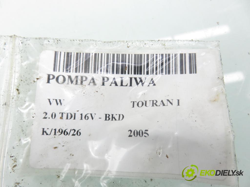 VW TOURAN (1T1, 1T2) MINIVAN 2005 103,00 2.0 TDI 16V 140 - BKD 1968,00 Pumpa paliva 1T0919050A