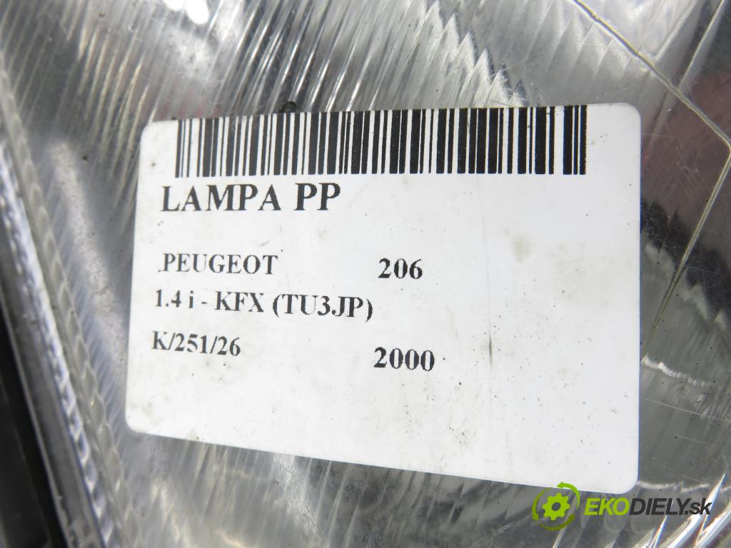 PEUGEOT 206 liftback (2A/C) HB 2000 55,00 1.4 i 75 -  KFX 1361,00 světlo PP