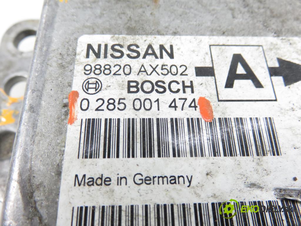 NISSAN MICRA III (K12) HB 2004 65,00 1.3 - CGA3DE 1348,00 MODUL air BAG 0285001474 ; 98820AX502A
