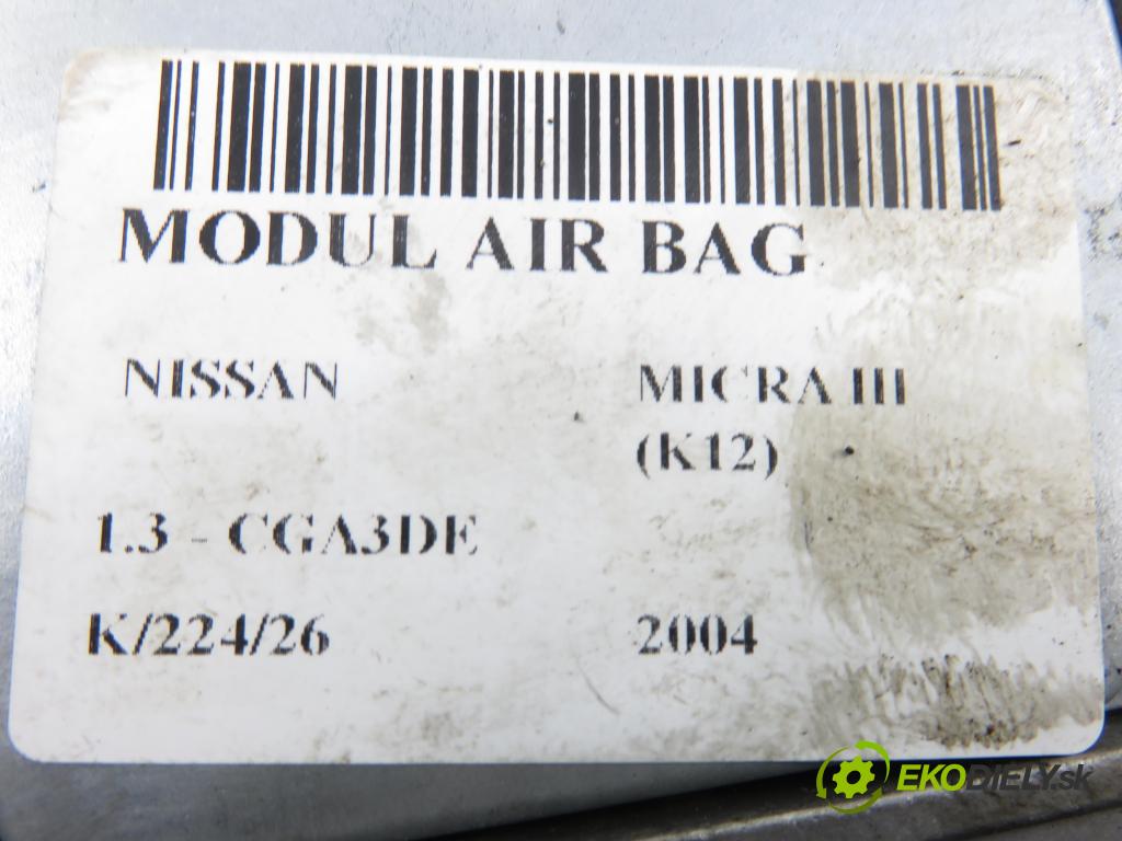 NISSAN MICRA III (K12) HB 2004 65,00 1.3 - CGA3DE 1348,00 MODUL air BAG 0285001474 ; 98820AX502A