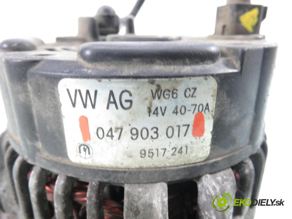 SKODA FABIA I (6Y2) HB 2001 44,00 1.4 MPi 60 - AZE 1397,00 Alternátor 047903017 (Alternátor)