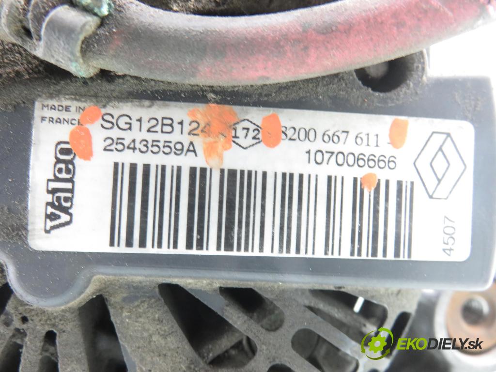 RENAULT MEGANE II Kombi (KM0/1_) KOMBI 2007 96,00 1.9 dCi 131 - F9Q 804 1870,00 Alternátor SG12B124 ; 8200667611 ; 2543559A (Alternátor)