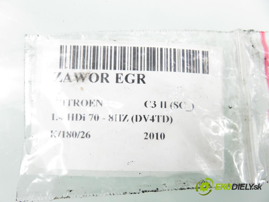 CITROEN C3 II (SC_) HB 2010 50,00 1.4 HDi 8V 70 - 8HZ (DV4TD) 1398,00 VENTIL: EGR 9673258680 ; V29007306