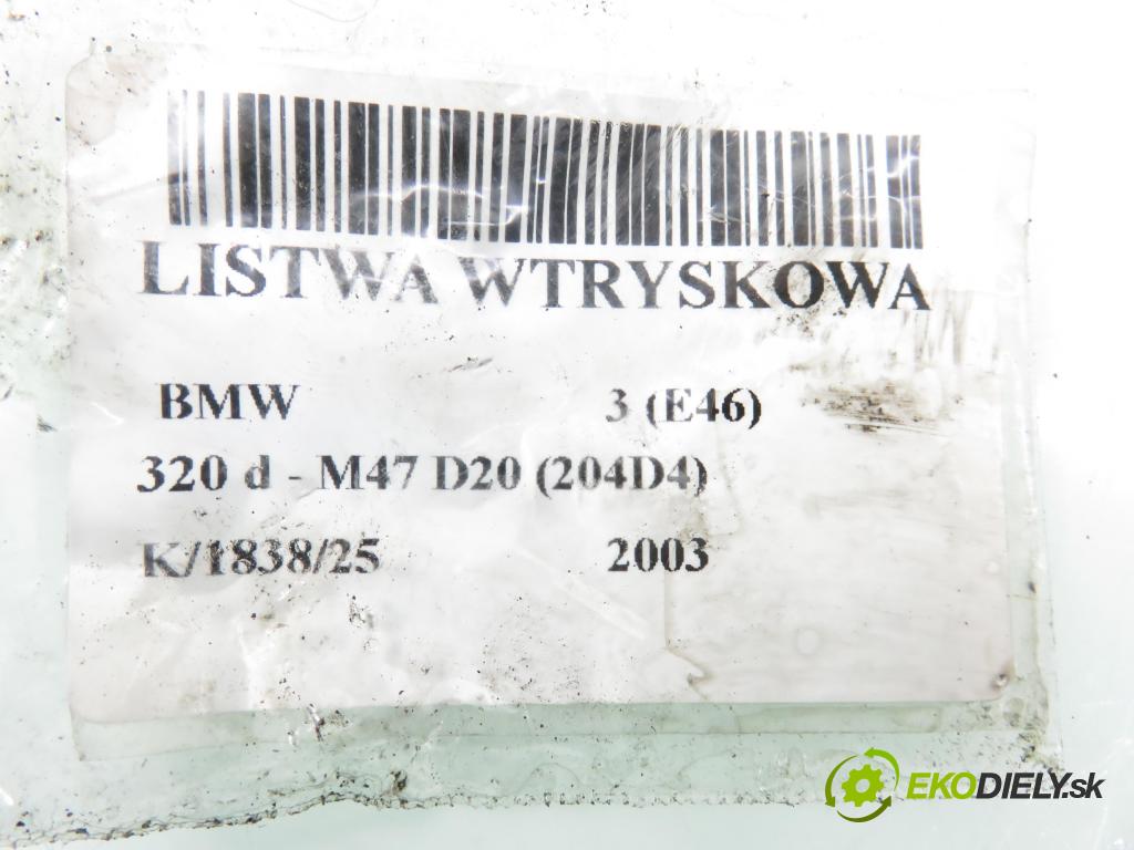 BMW 3 (E46) SEDAN 2003 110,00 320 d 150 - M47 D20 (204D4) 1995,00 lišta vstřikovací 0281002497 ; 0281002481 ; 0445214030 (Vstřikovací lišta)