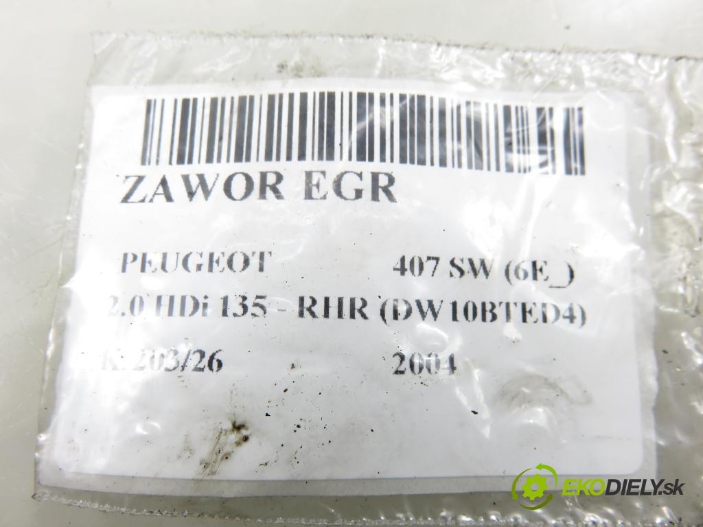 PEUGEOT 407 SW (6E_) KOMBI 2004 100,00 2.0 HDi 135 - RHR 1997,00 VENTIL: EGR 9645689680 ; 25344058