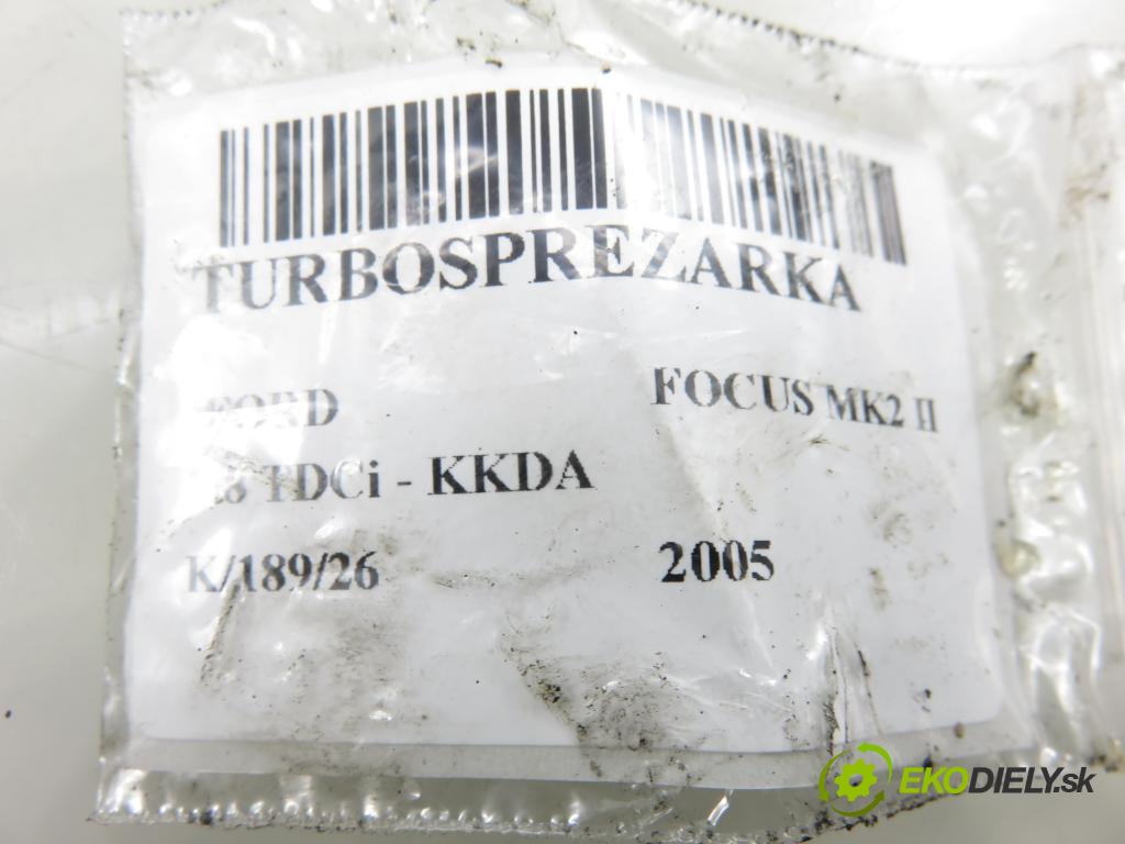FORD FOCUS II (DA_, HCP) HB 2005 85,00 1.8 TDCi 115 - KKDA 1753,00 Turbodúchadlo 4M5Q6K682AF (Turbodúchadlo (kompletné))