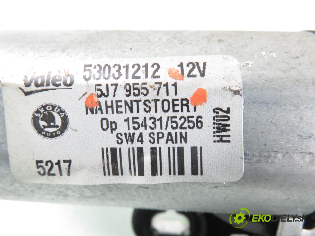 SKODA ROOMSTER (5J) HB 2008 59,00 1.4 TDI - BMS 1422,00 motorek stěrače ZADNÍ: 53031212 ; 5J7955711