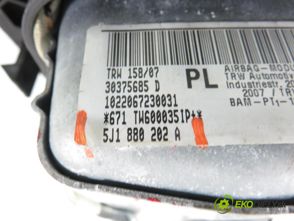 SKODA ROOMSTER (5J) HB 2008 59,00 1.4 TDI - BMS 1422,00 AirBag air BAG CESTUJÍCÍ: 5J1880202A