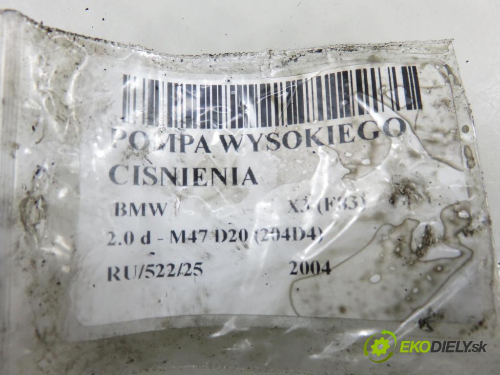 BMW X3 (E83) SUV 2004 110,00 2.0 d 150 - M47 D20 (204D4) 1995,00 pumpa vysokého TLAK: 0445010045 ; 7788670