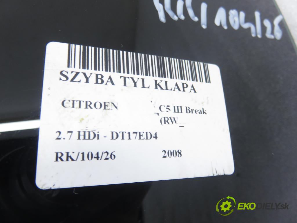 CITROEN C5 III Break (RW_) KOMBI 2008 150,00 2.7 HDi - UHZ (DT17BTED4) 2720,00 Okno zadné kapota