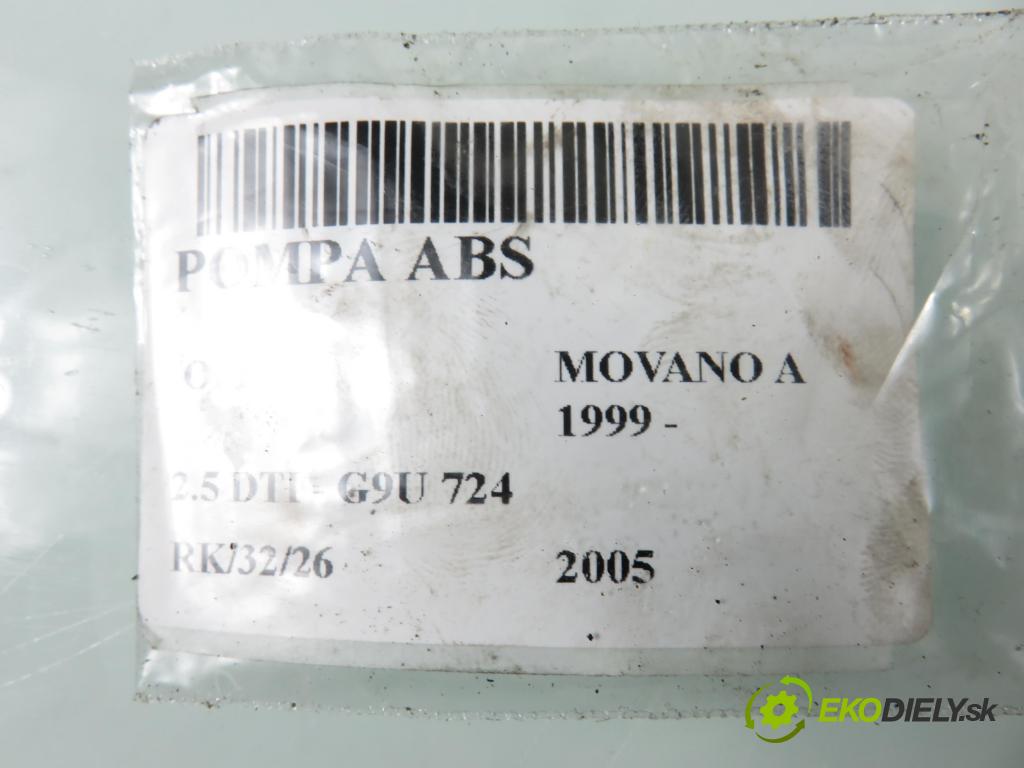 OPEL MOVANO Furgon (X70) FURGON 2005 84,00 2.5 DTI - G9U 724 2464,00 Pumpa ABS 13509006U ; 13664106 (Pumpa ABS)