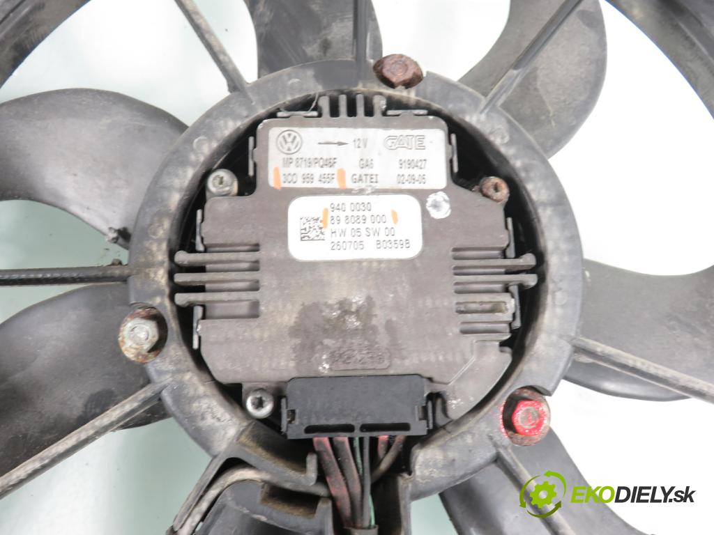 VW PASSAT B6 Variant (3C5) KOMBI 2006 103,00 2.0 TDI PD 8V 140 - BMP 1968,00 Ventilátor chladič klíma/voda 1K0121223 ; 3C0959455F ; 898089000