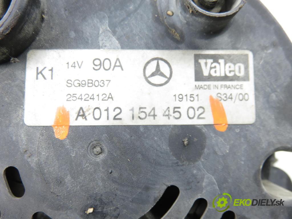 MERCEDES-BENZ KLASA A (W168) HB 1999 60,00 1.4 A 140 82 - M 166.940 1397,00 Alternátor A0121544502 (Alternátor)