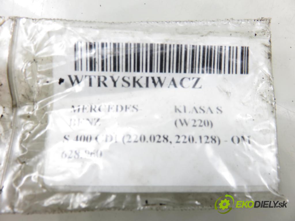 MERCEDES-BENZ KLASA S (W220) SEDAN 2003 191,00 S 400 CDI V8 260 - OM 628.960 3996,00 vstrekovač 0445110104 ; 6280700487 (Vstrekovač paliva)