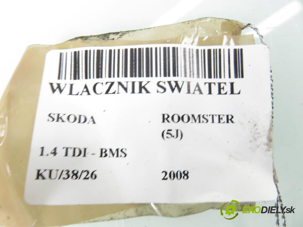 SKODA ROOMSTER (5J) HB 2008 59,00 1.4 TDI - BMS 1422,00 prepínač svetlá 3B0941531B