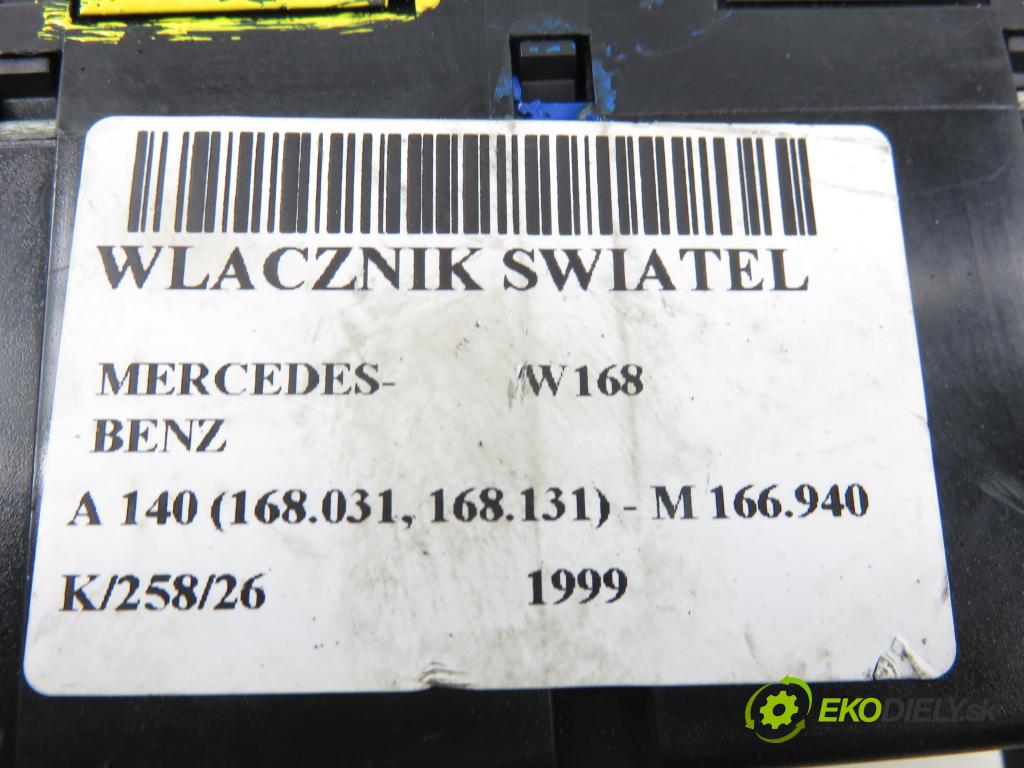 MERCEDES-BENZ KLASA A (W168) HB 1999 60,00 1.4 A 140 82 - M 166.940 1397,00 prepínač svetlá 1685450104