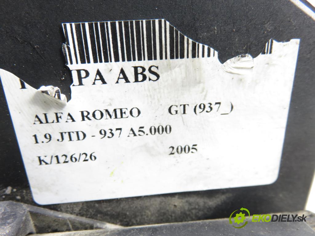 ALFA ROMEO GT (937_) COUPE 2005 110,00 1.9 JTD - 937 A5.000 1910,00 pumpa ABS 0265225268 ; 0265950182 (Pumpa ABS)