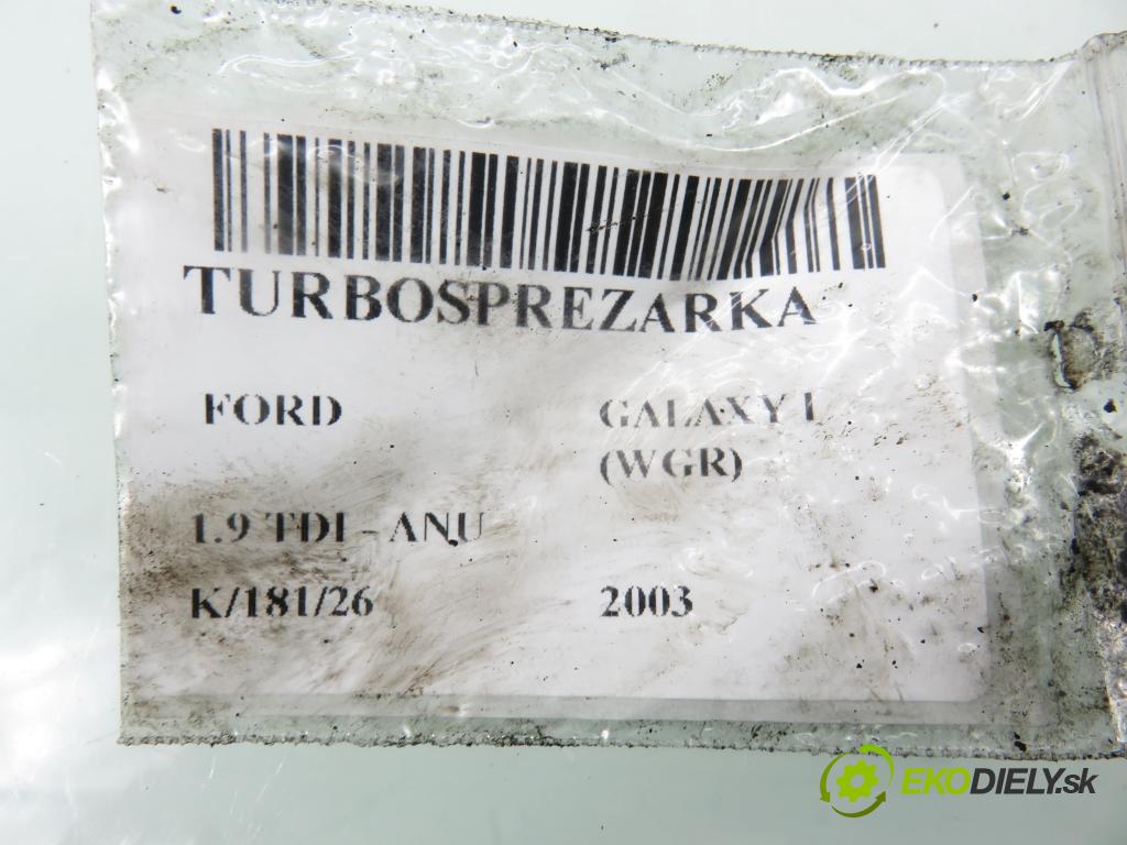 FORD GALAXY (WGR) MINIVAN 2003 66,00 1.9 TDI PD 90 - ANU 1896,00 Turbodúchadlo 028253019 (Turbodúchadlo (kompletné))