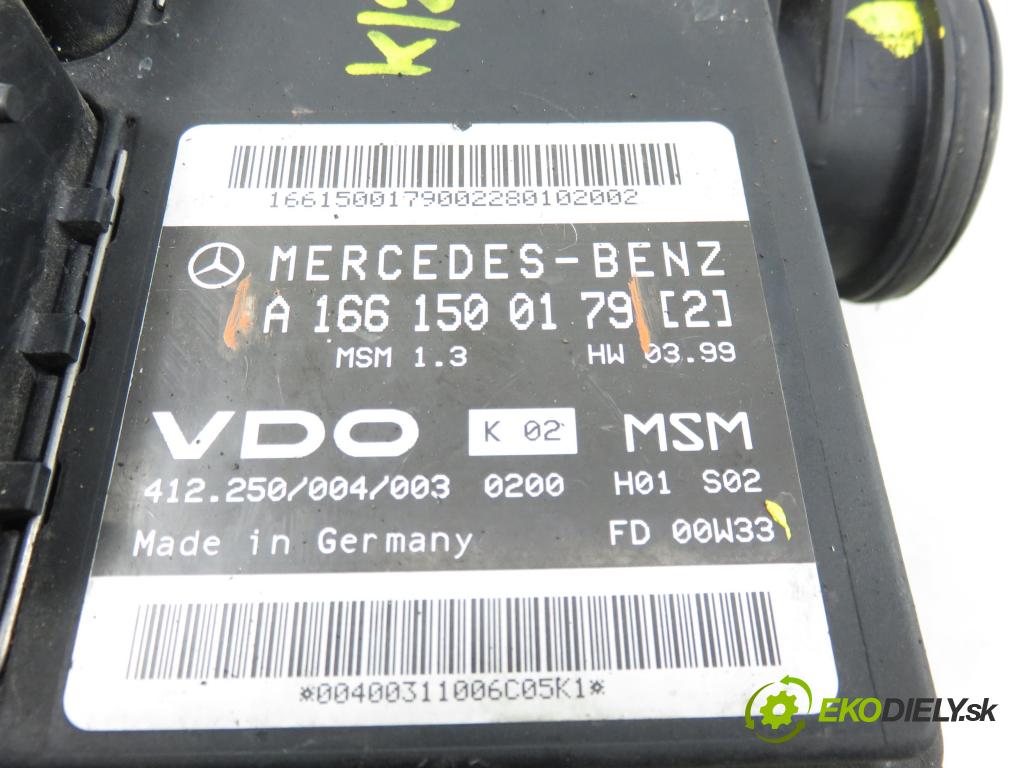 MERCEDES-BENZ KLASA A (W168) HB 1999 60,00 1.4 A 140 82 - M 166.940 1397,00 Riadiaca jednotka Motor A1661500179 ; A1661404600