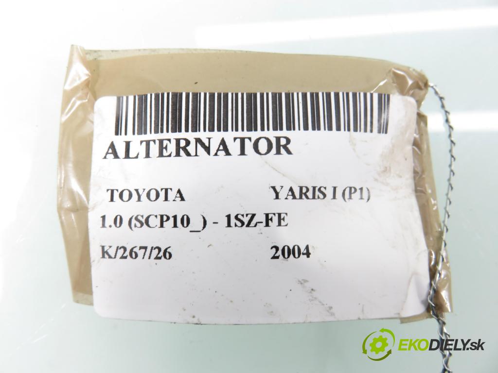 TOYOTA YARIS (_P1_) HB 2004 50,00 1.0 VVT- i 68 - 1SZ-FE 998,00 Alternátor 270600J030 ; MS1022118190 (Alternátor)