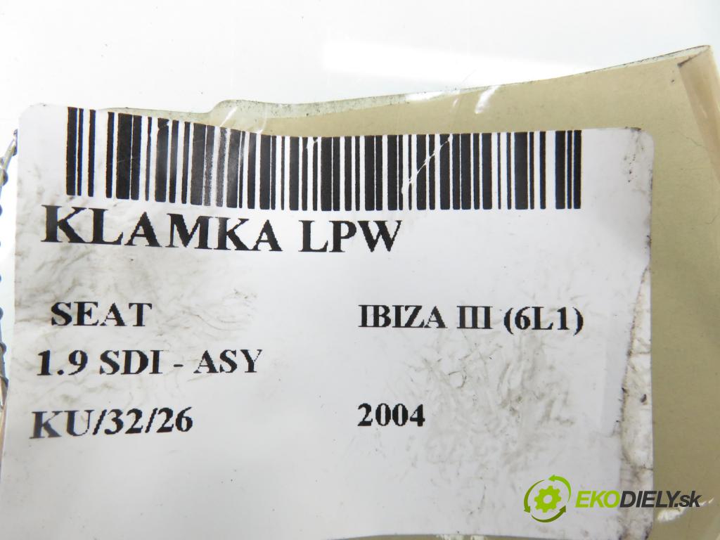 SEAT IBIZA III (6L1) HB 2004 47,00 1.9 SDI - ASY 1896,00 Kľučka LPW 6L0837113D