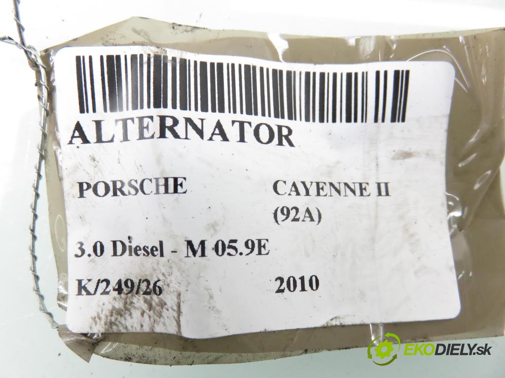 PORSCHE CAYENNE II (92A) SUV 2010 176,00 3.0 Diesel - M 05.9E 2967,00 Alternátor  (Alternátor)