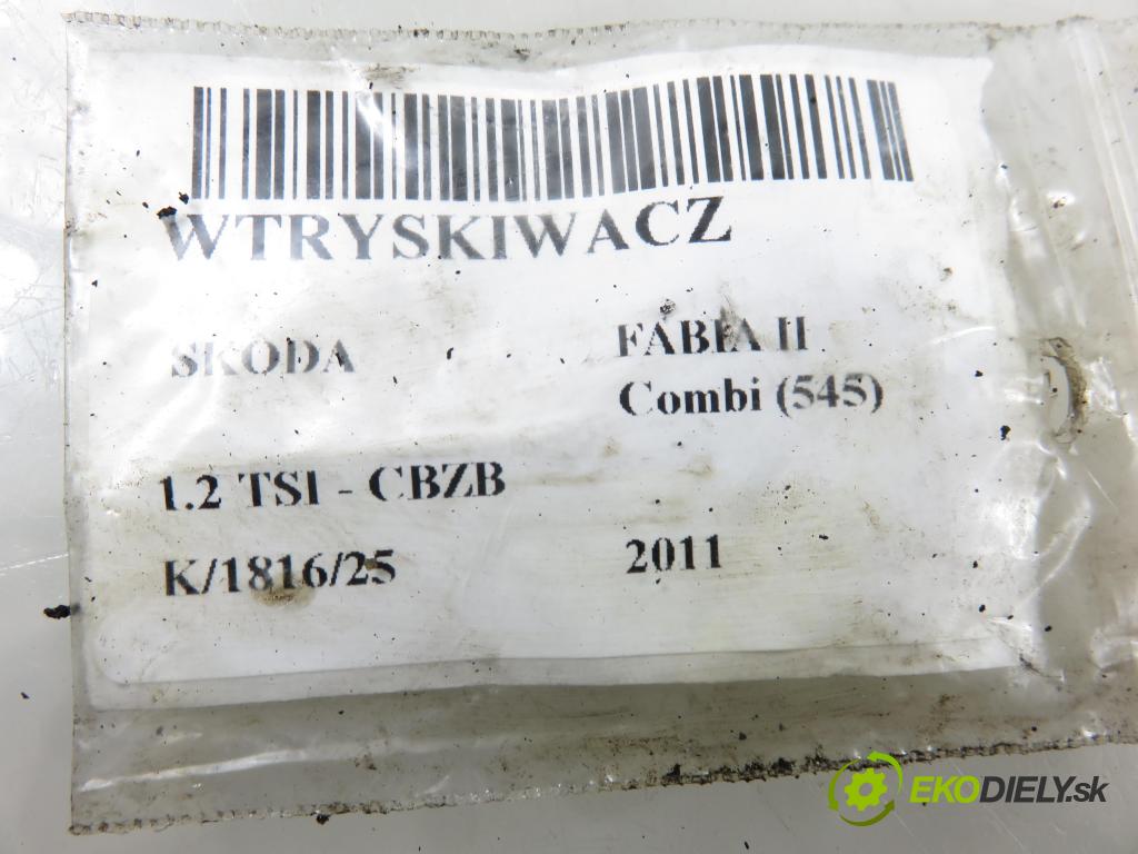 SKODA FABIA II Combi (545) KOMBI 2011 77,00 1.2 TSI - CBZB 1197,00 vstrekovač IHP3082 ; 03F906036B (Vstrekovač paliva)