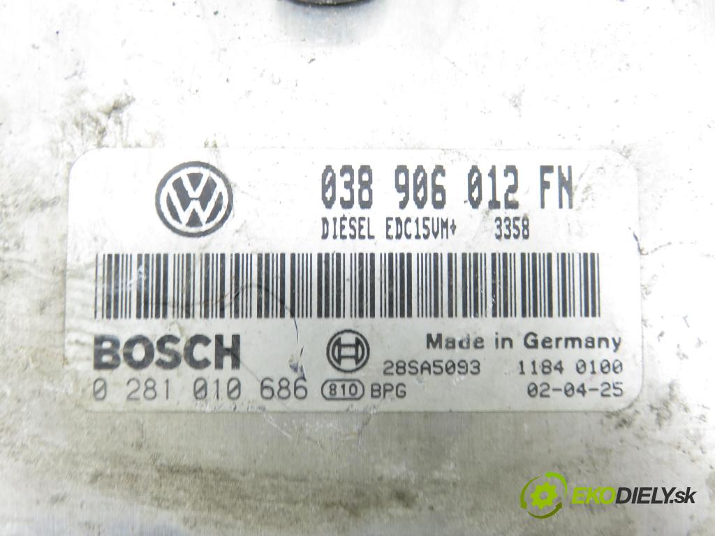 SEAT LEON (1M1) HB 1999 66,00 1.9 TDI 90 - ALH 1896,00 Riadiaca jednotka Motor 038906012FN ; 0281010686