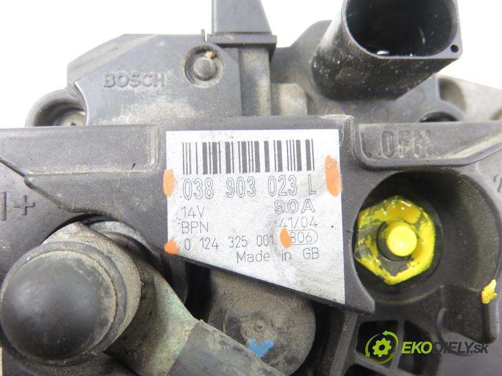 SEAT IBIZA III (6L1) HB 2004 47,00 1.9 SDI - ASY 1896,00 Alternátor 038903023L ; 0124325001 (Alternátor)