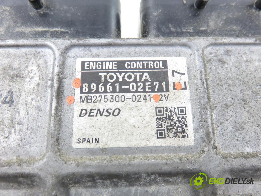 TOYOTA AURIS (_E15_) HB 2007 91,00 1.6 Dual-VVTi 124 - 1ZR-FE 1598,00 řídící jednotka motora 8966102E71 ; MB2753000241