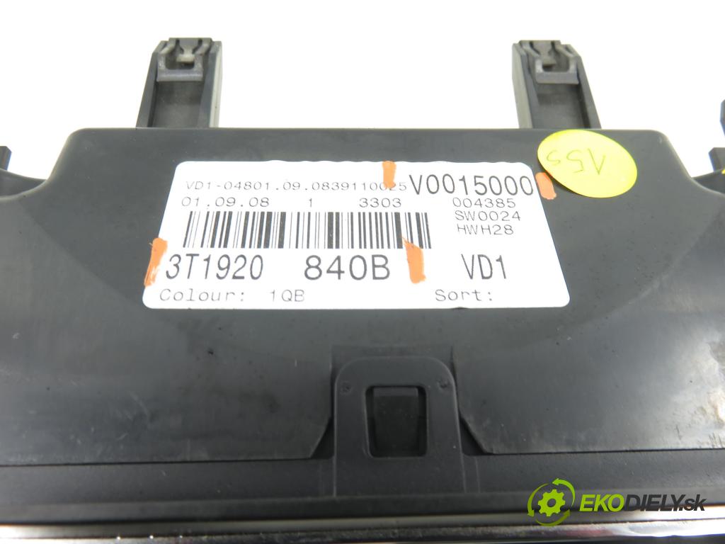 SKODA SUPERB II (3T4) LIFTBACK 2009 118,00 1.8 TSI - BZB 1798,00 prístrojovka elektrický 3T1920840B ; A2C53249763 ; V0015000