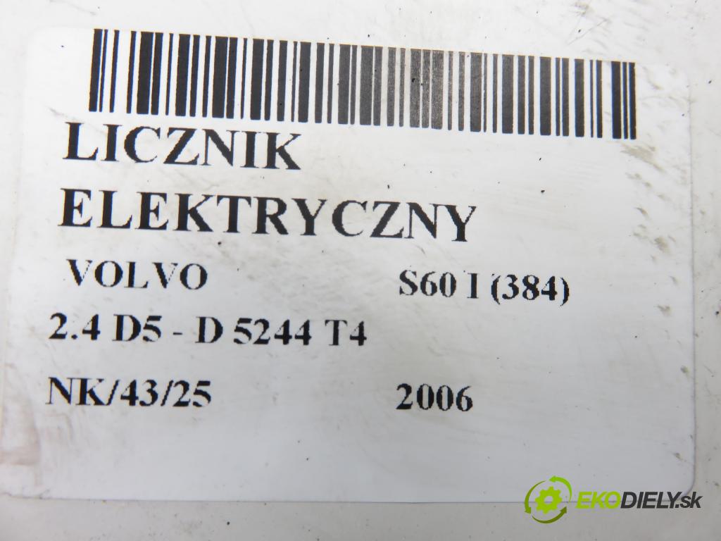 VOLVO S60 I (384) SEDAN 2006 136,00 2.4 D5 - D 5244 T4 2400,00 Prístrojovka elektrický 30746102