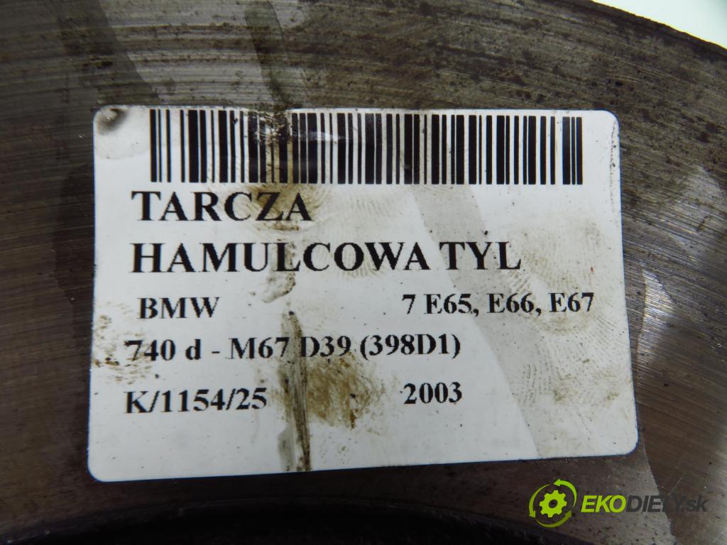 BMW 7 (E65, E66, E67) SEDAN 2003 190,00 740 d- M67 D39 (398D1) 3901,00 lamela kotouč brzdová ZADNÍ: