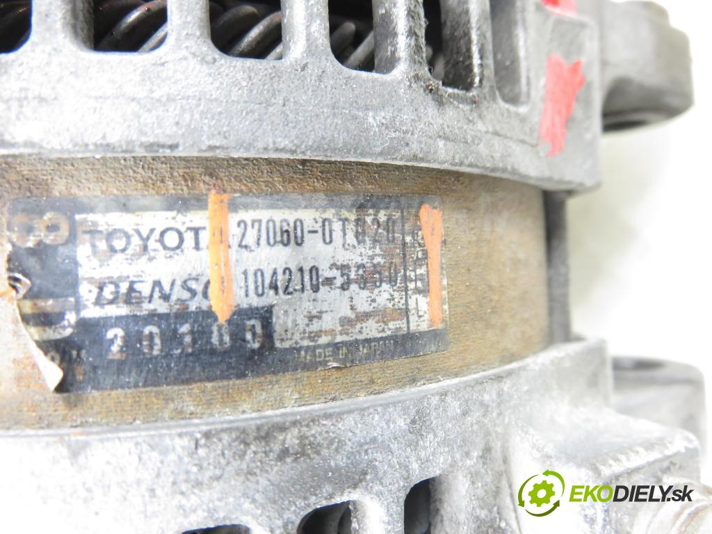 TOYOTA AURIS (_E15_) HB 2007 91,00 1.6 Dual-VVTi 124 - 1ZR-FE 1598,00 Alternátor 2706001020 ; 1042105360 (Alternátor)