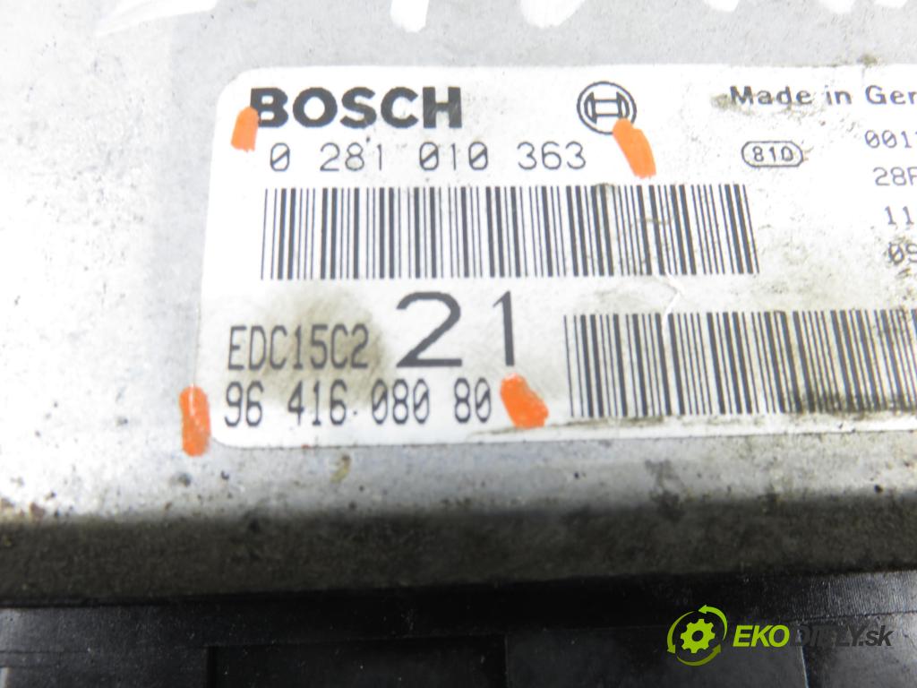 PEUGEOT 406 Break (8E/F) KOMBI 2001 80,00 2.0 HDI 110 - RHZ (DW10ATED) 1997,00 řídící jednotka motora 0281010363 ; 9641608080