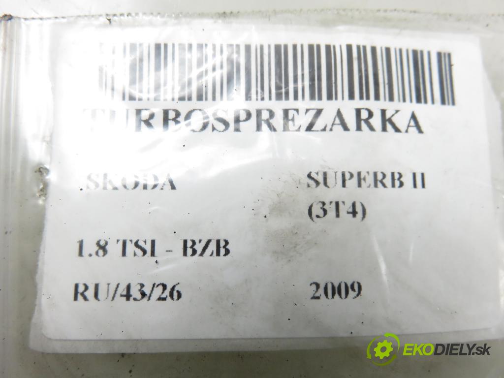 SKODA SUPERB II (3T4) LIFTBACK 2009 118,00 1.8 TSI - BZB 1798,00 Turbodúchadlo 06J145701L (Turbodúchadlo (kompletné))