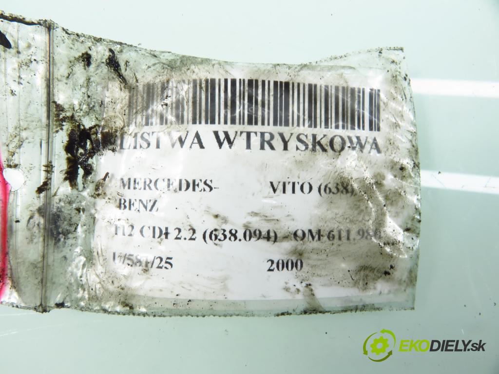 MERCEDES-BENZ VITO Skrzynia (638) FURGON 2000 90,00 112 CDI 2.2 (638.094) - OM 611.980 2151,00 lišta vstřikovací 6110780149 ; 0445214004 ; 6110700095 (Vstřikovací lišta)