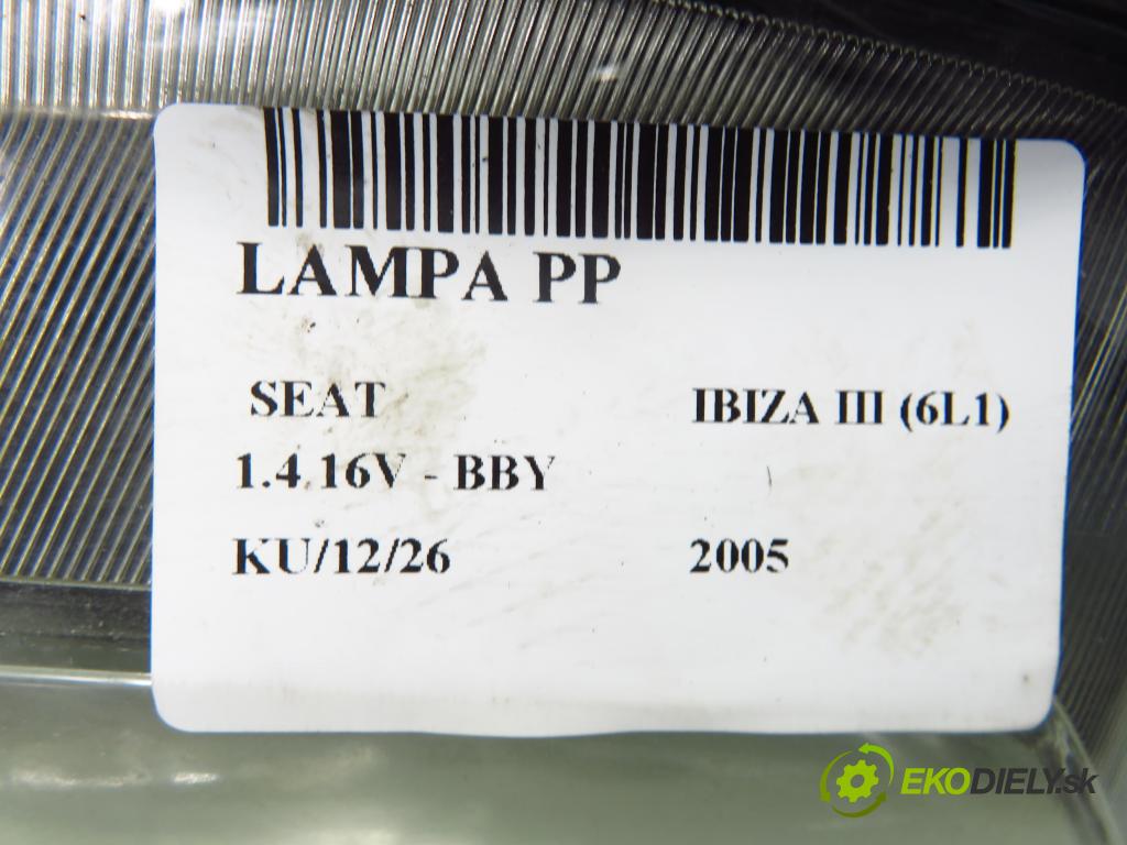 SEAT IBIZA III (6L1) HB 2005 55,00 1.4 16V - BBY 1390,00 světlo PP 6L1941752B