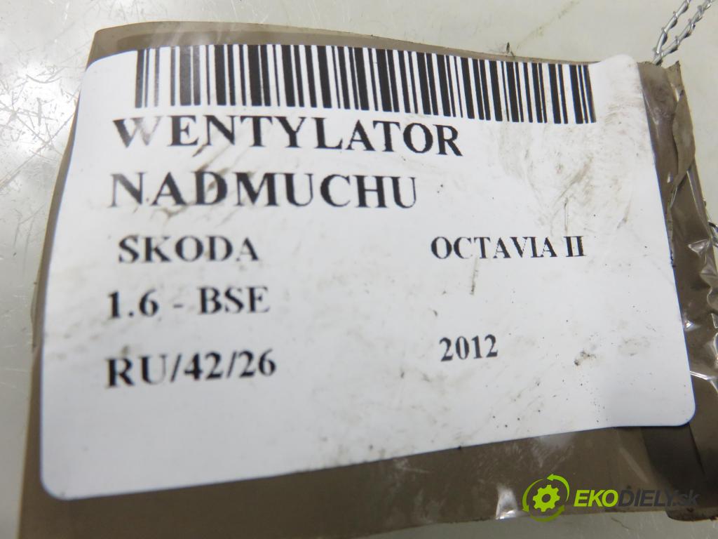 SKODA OCTAVIA II (1Z3) LIFTBACK 2012 75,00 1.6 - BSE 1595,00 Ventilátor vetráku 1K1819015C ; 998800U