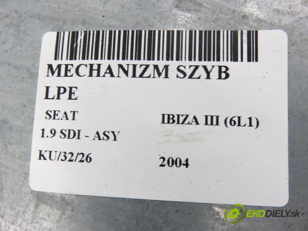SEAT IBIZA III (6L1) HB 2004 47,00 1.9 SDI - ASY 1896,00 Mechanizmus okien 6L4837751CM