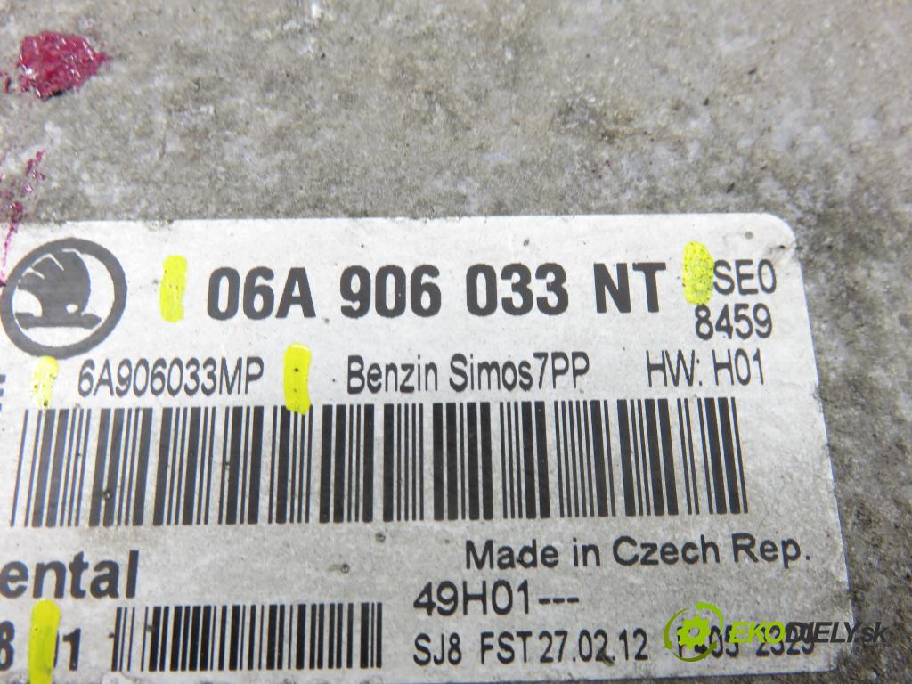 SKODA OCTAVIA II (1Z3) LIFTBACK 2012 75,00 1.6 - BSE 1595,00 řídící jednotka motora 06A906033NT ; 5WP40788 ; 06A906033MP