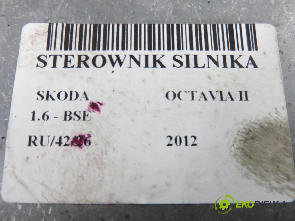 SKODA OCTAVIA II (1Z3) LIFTBACK 2012 75,00 1.6 - BSE 1595,00 řídící jednotka motora 06A906033NT ; 5WP40788 ; 06A906033MP