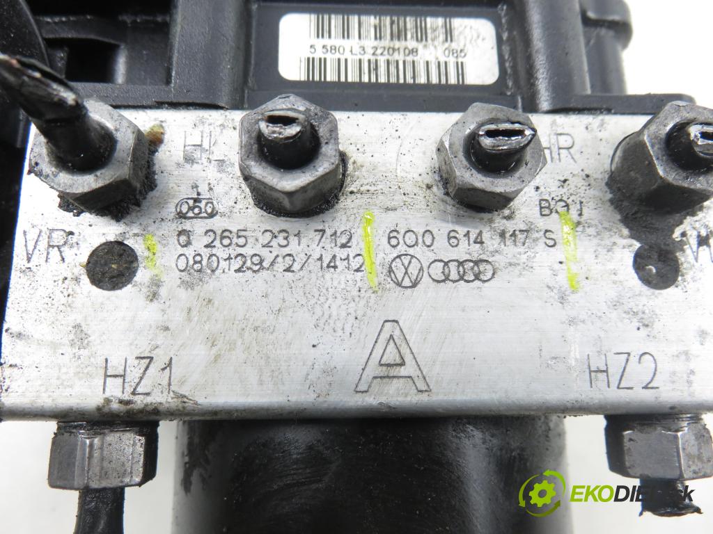 VW POLO (9N_) HB 2008 44,00 1.2 6V 60 - BBM 1198,00 Pumpa ABS 0265800511 ; 6Q0907379AF ; 6Q0614117S (Pumpa ABS)