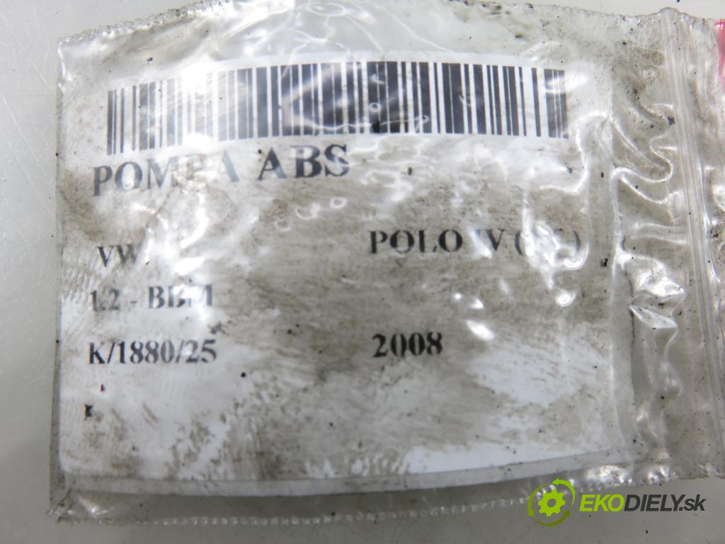 VW POLO (9N_) HB 2008 44,00 1.2 6V 60 - BBM 1198,00 Pumpa ABS 0265800511 ; 6Q0907379AF ; 6Q0614117S (Pumpa ABS)