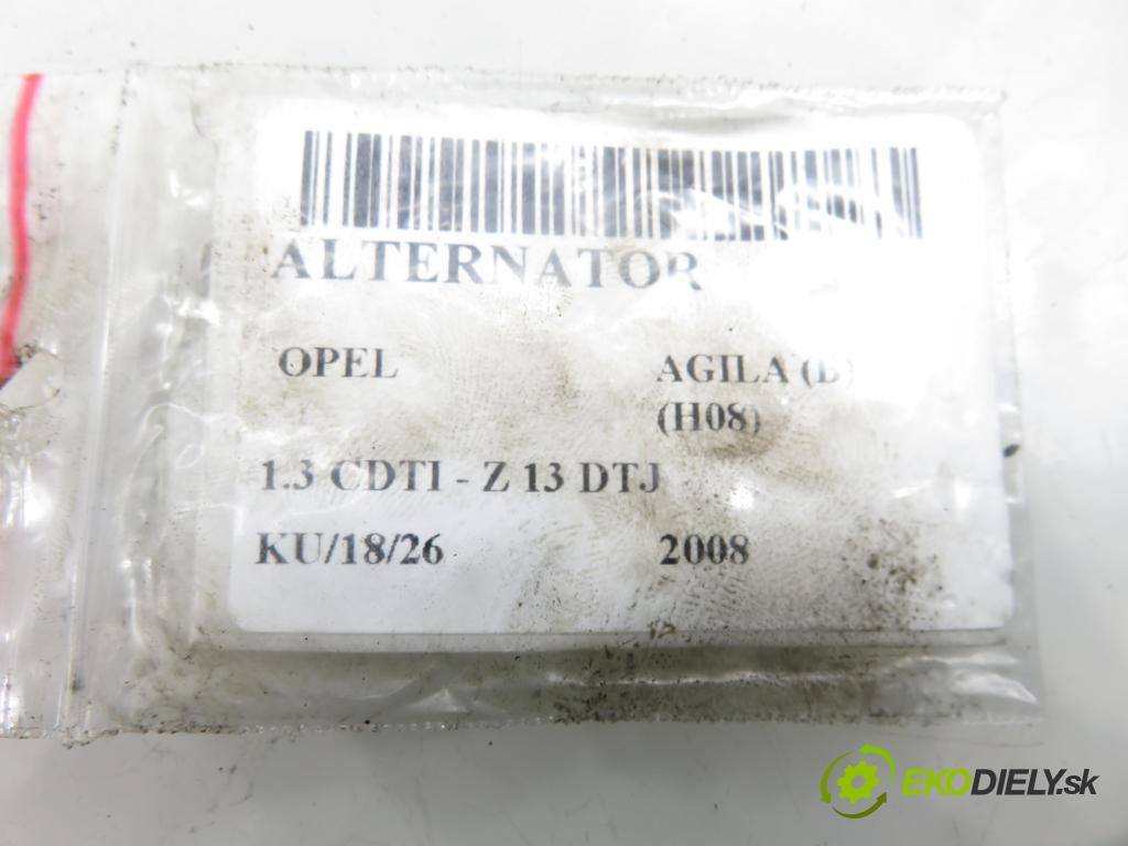 OPEL AGILA (B) (H08) HB 2008 55,00 1.3 CDTI - Z 13 DTJ 1248,00 Alternátor 2542861C ; TG9S021 (Alternátor)