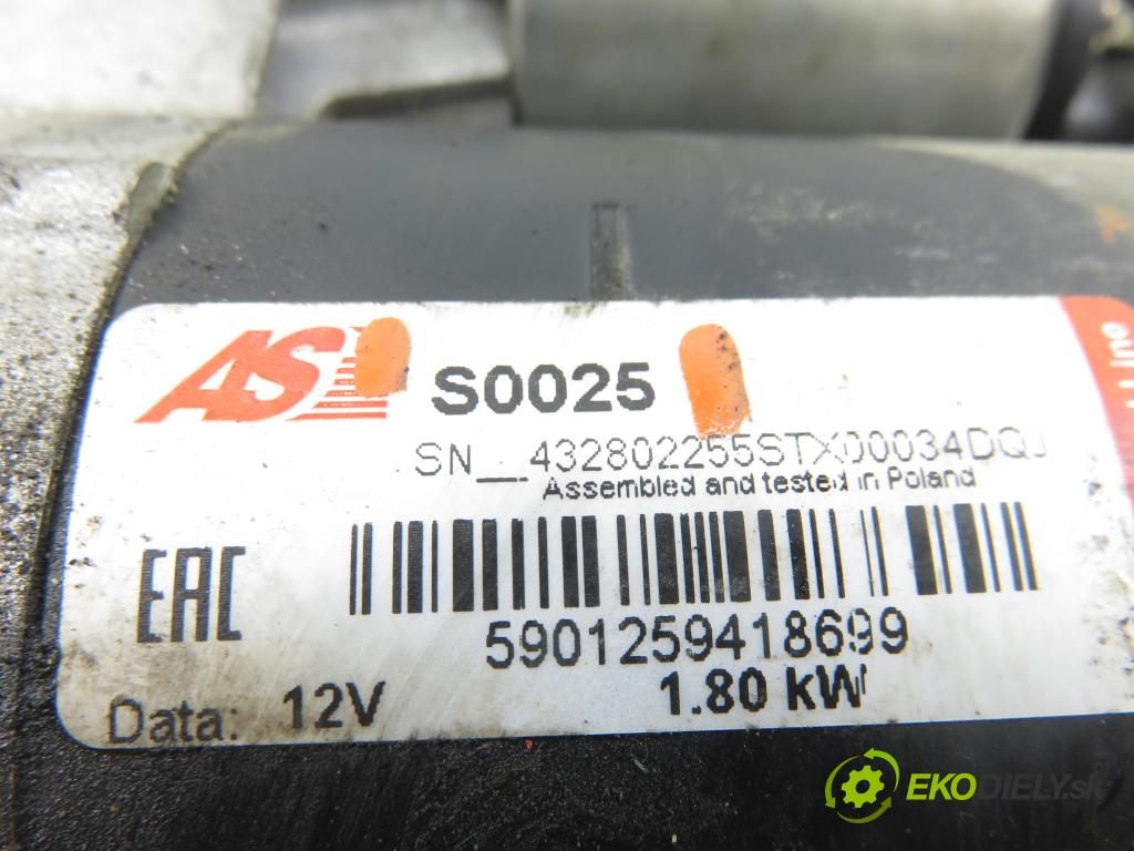 SKODA OCTAVIA I (1U2) LIFTBACK 2000 66,00 1.9 TDI 90- AGR 1896,00 Štartér S0025 (Štartér)