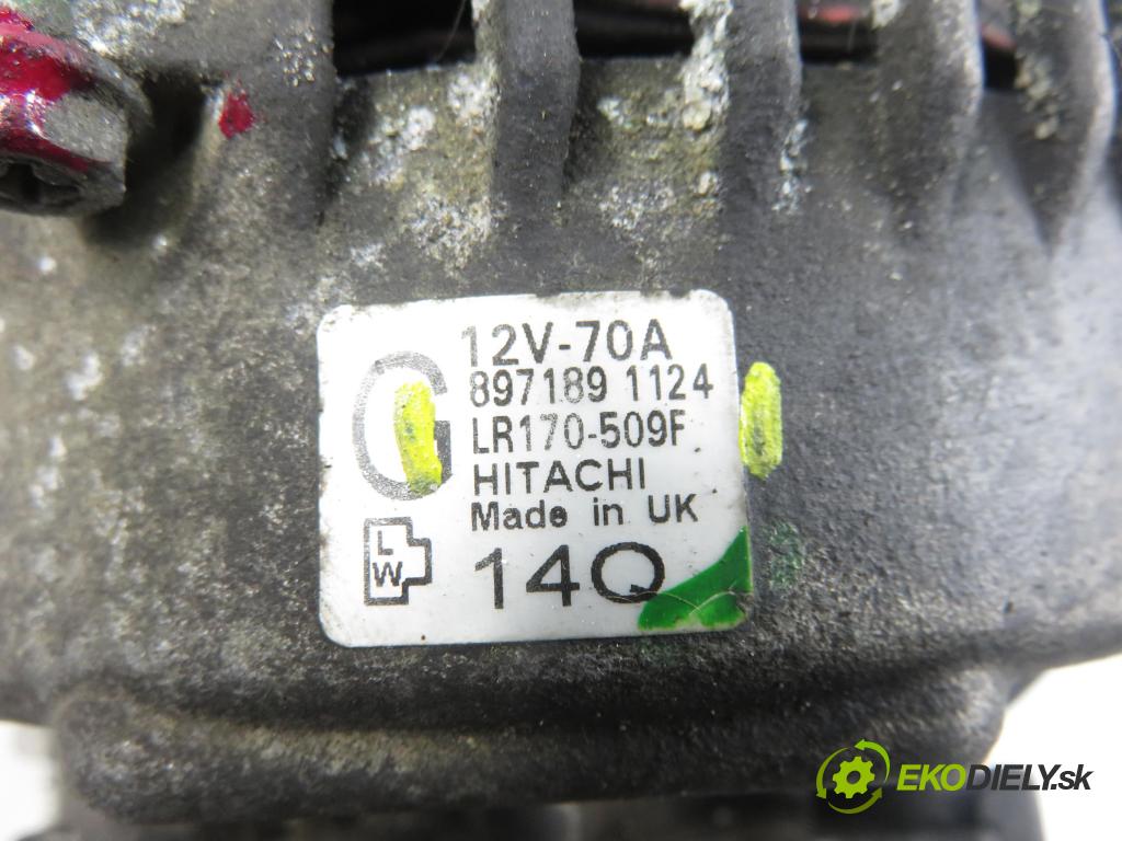 OPEL CORSA C (X01) HB 2002 55,00 1.7 DTI - Y 17 DT 1686,00 Alternátor LR170509F ; 8971891124 (Alternátor)